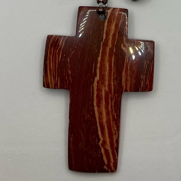 Red Jasper Necklace Natural Gemstones- AAA Nugget Bronze Color Freshwater Pearl - Picture 12 of 14